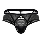 CandyMan Lace Back Jockstrap - Black