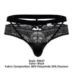 CandyMan Lace Back Jockstrap - Black