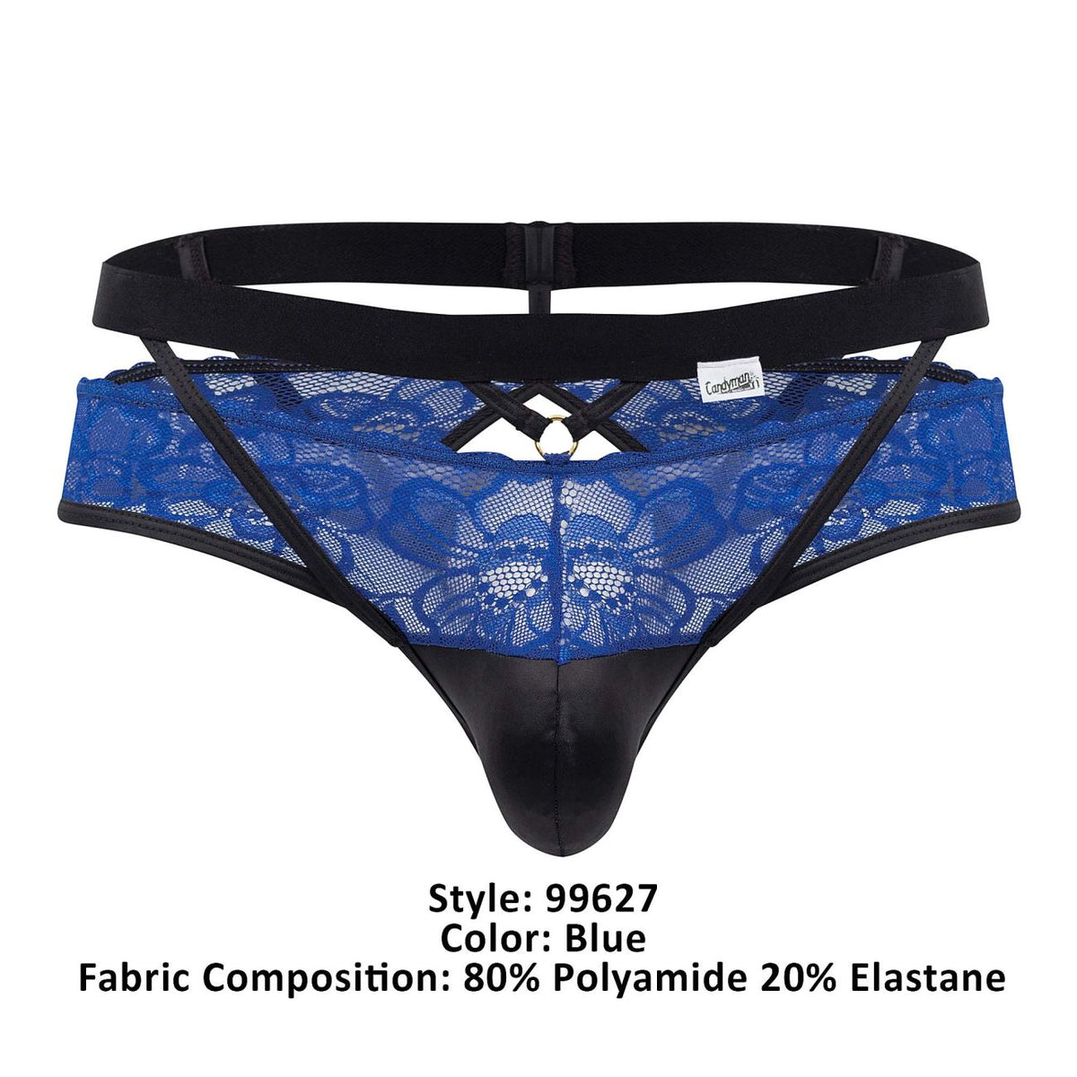 CandyMan Lace Jockstrap - Blue