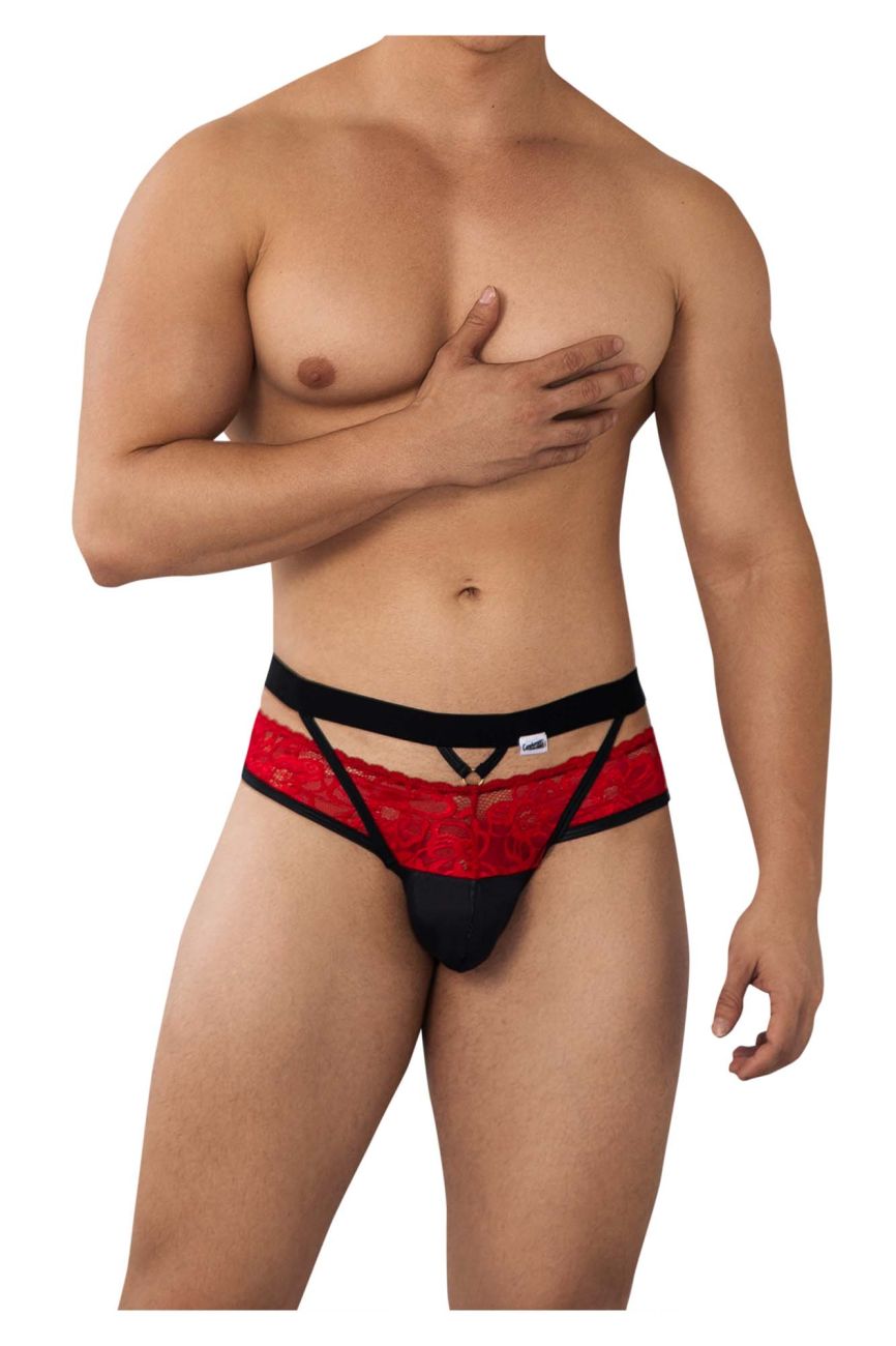 CandyMan Lace Jockstrap - Red