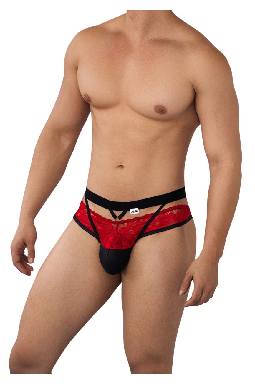CandyMan Lace Jockstrap - Red