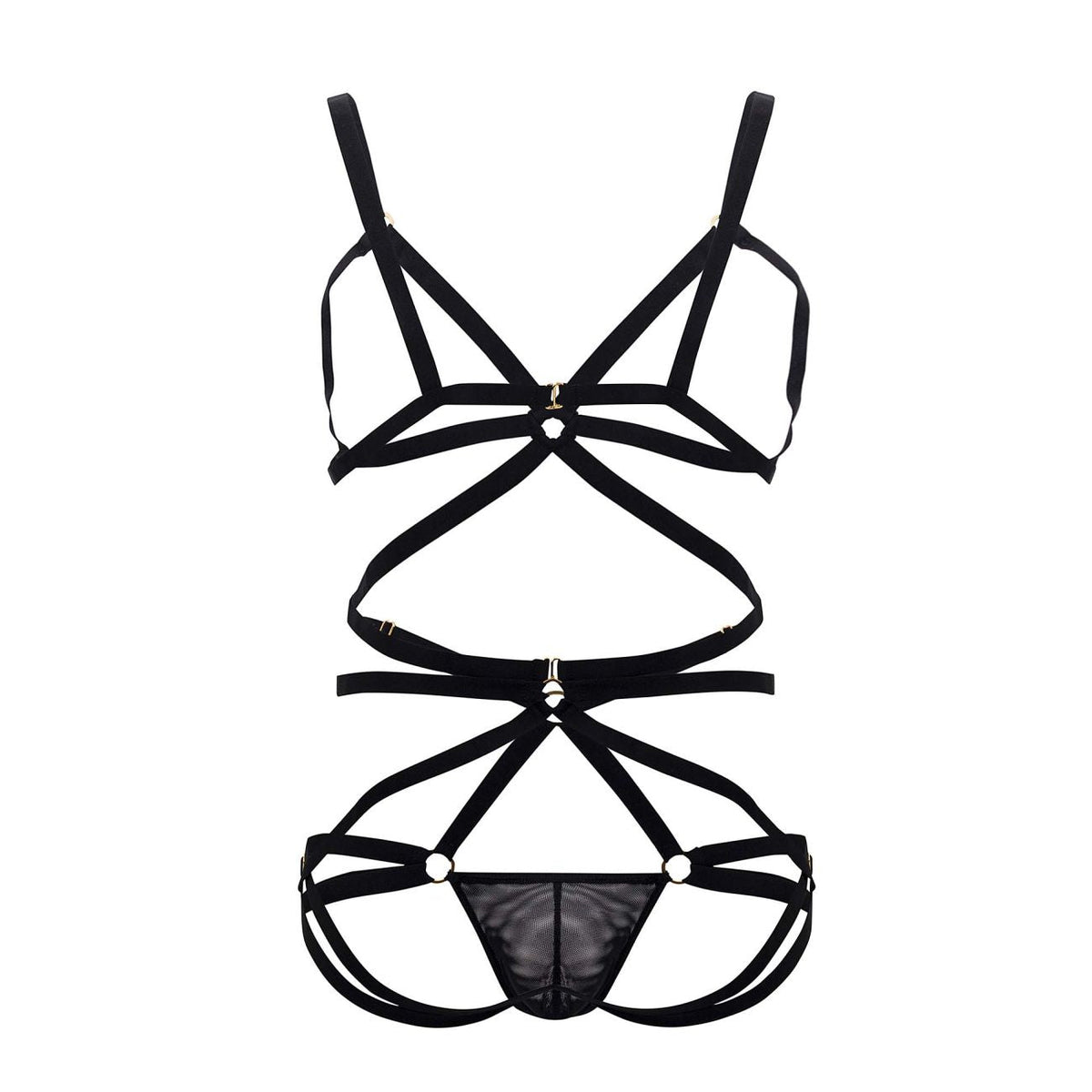 CandyMan Harness Two Piece Set - Black