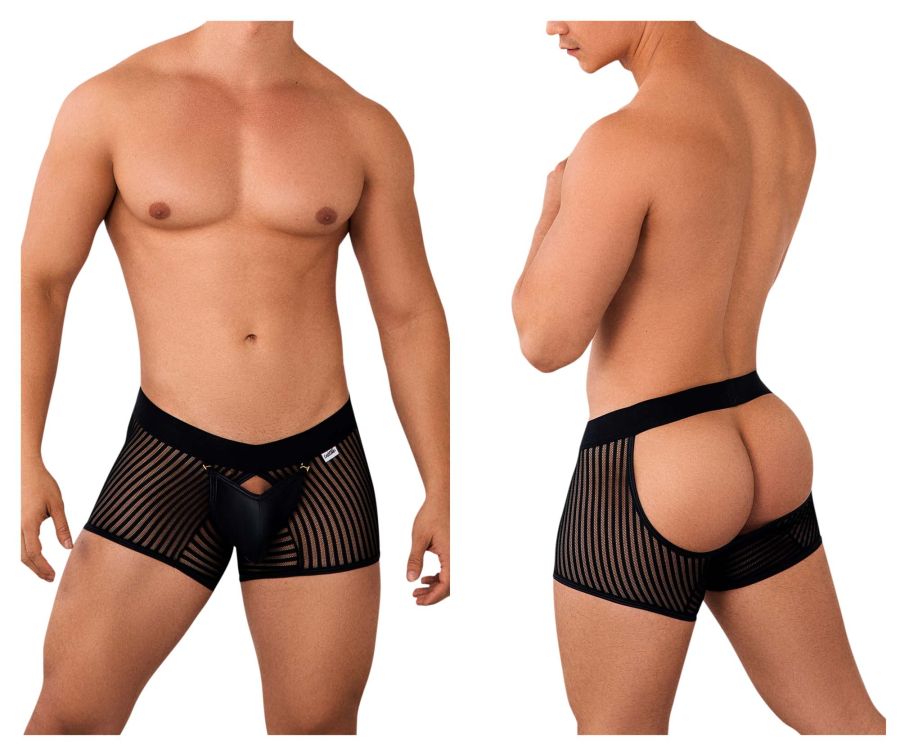 CandyMan Opaque Pouch Mesh Trunks - Black
