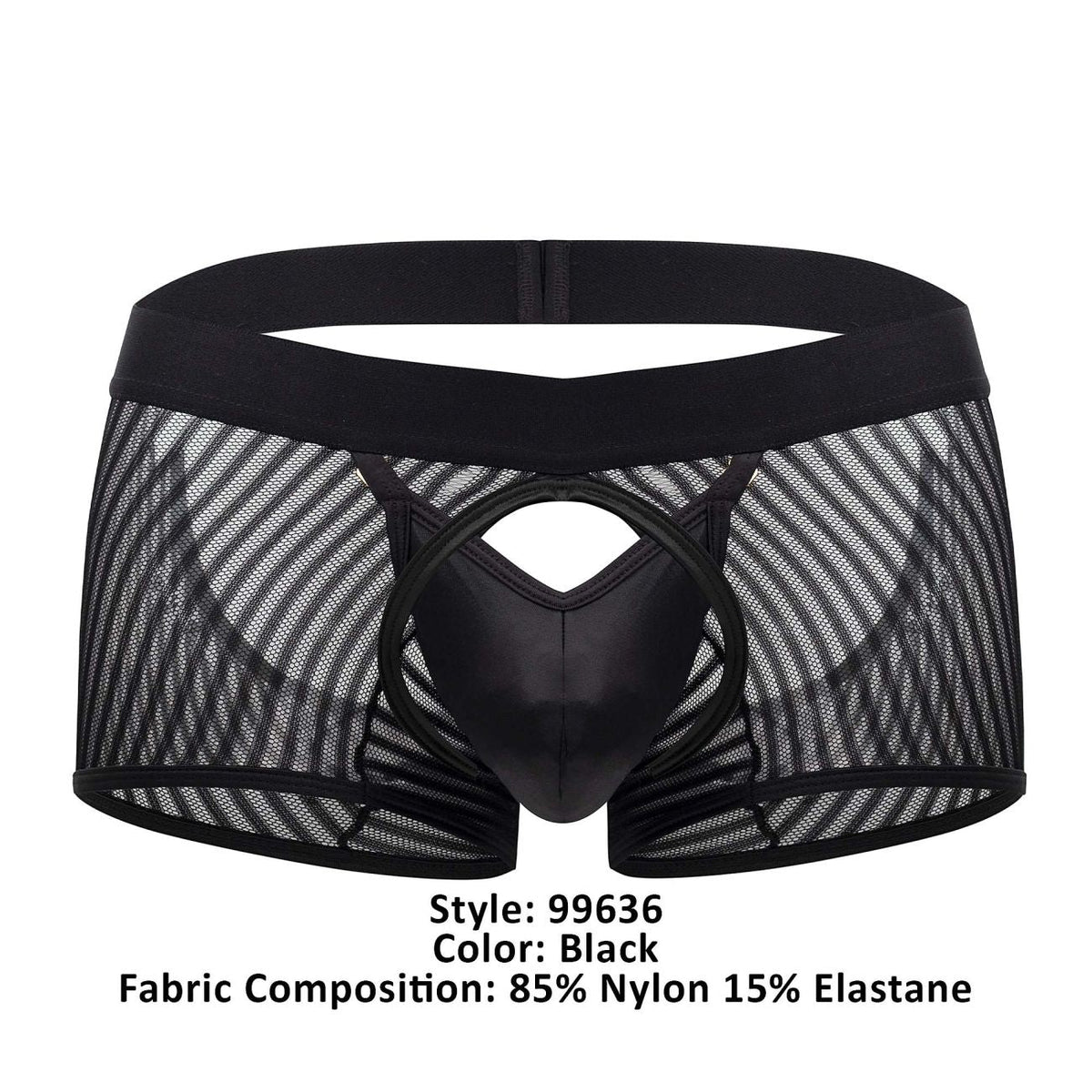 CandyMan Opaque Pouch Mesh Trunks - Black