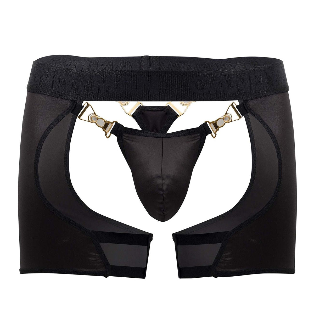 CandyMan Chaps Thongs - Black