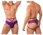CandyMan Mesh Thongs - Purple