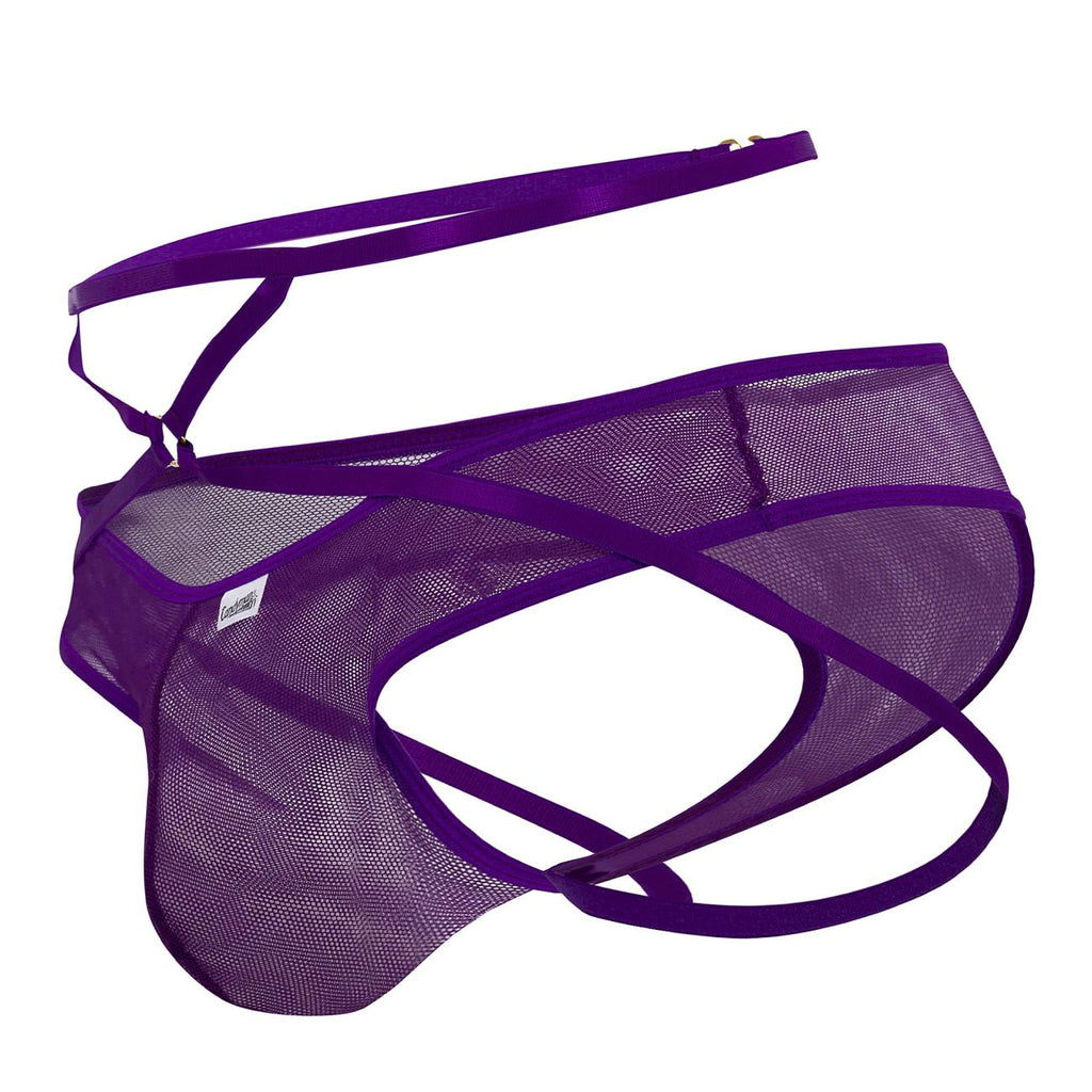 CandyMan Mesh Thongs - Purple