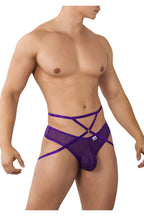 CandyMan Mesh Thongs - Purple