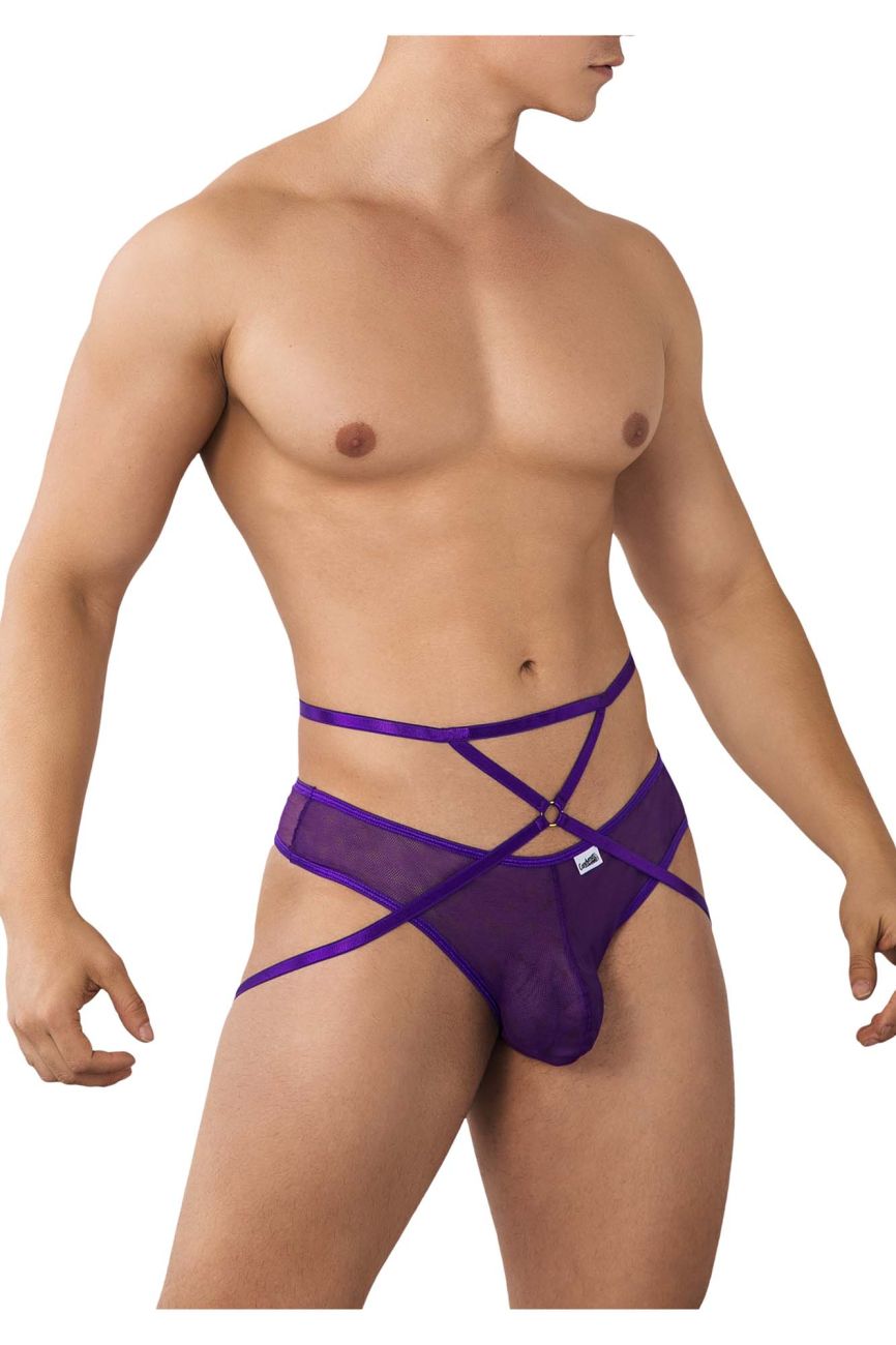 CandyMan Mesh Thongs - Purple