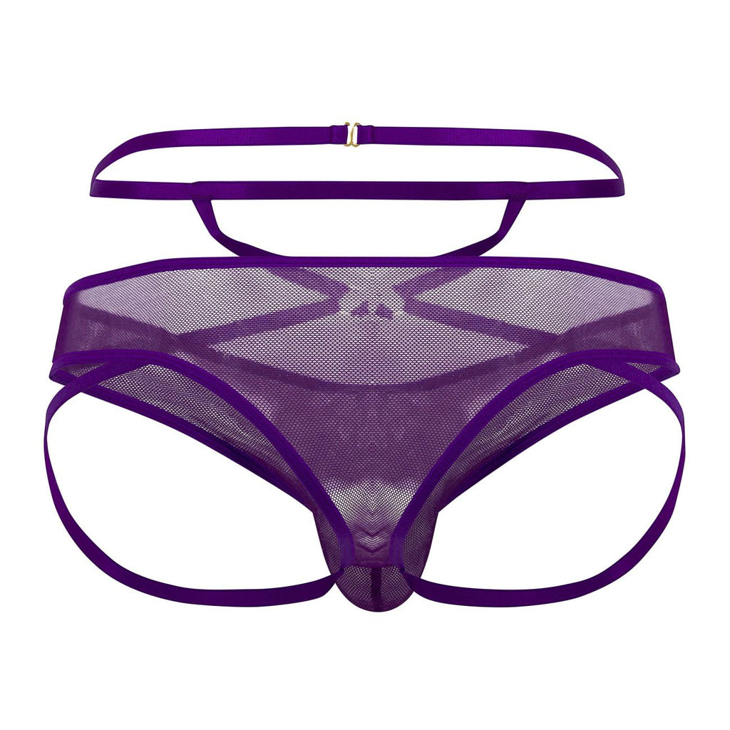 CandyMan Mesh Thongs - Purple