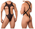 CandyMan Transparent Mesh Bodysuit - Black