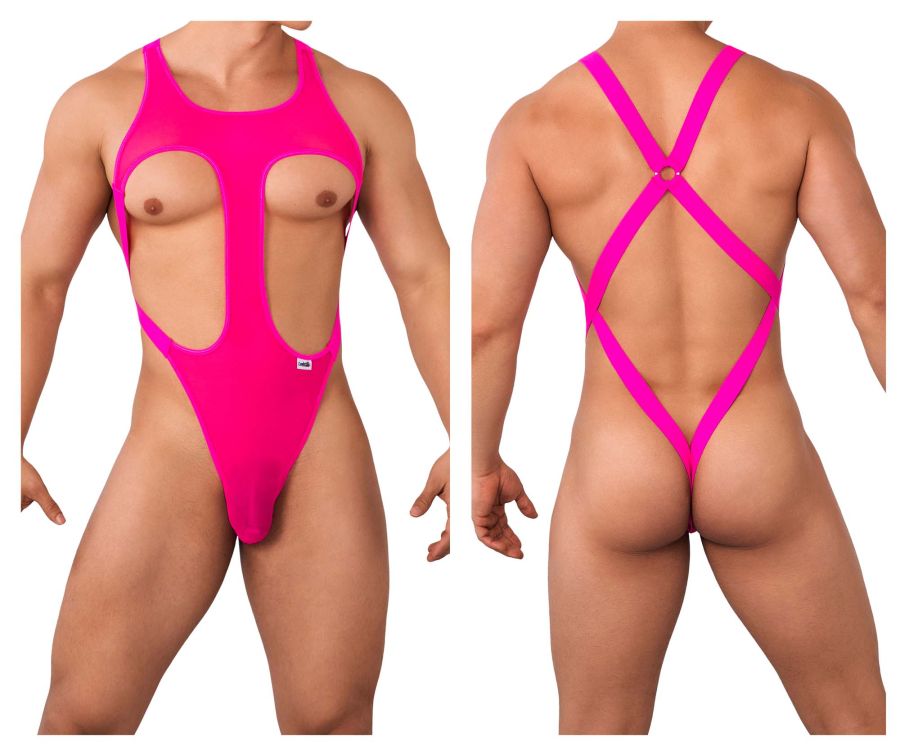 CandyMan Mesh Bodysuit - Hot Pink