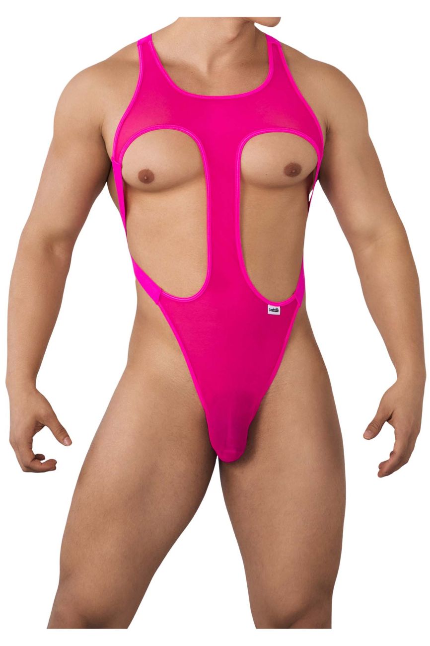 CandyMan Mesh Bodysuit - Hot Pink