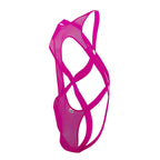 CandyMan Mesh Bodysuit - Hot Pink
