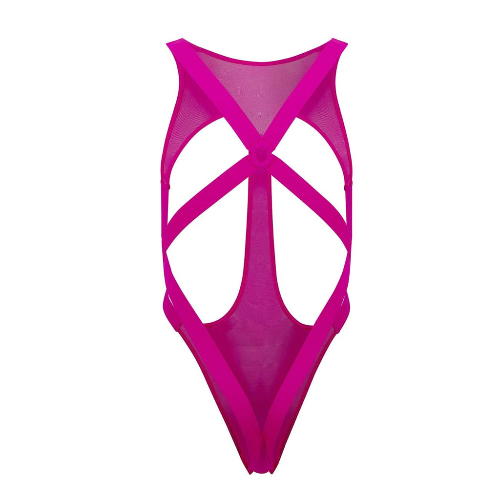 CandyMan Mesh Bodysuit - Hot Pink