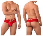 CandyMan Seamed Pouch Lace Thongs - Red
