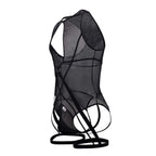 CandyMan Open Rear Mesh Bodysuit - Black