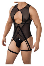 CandyMan Open Rear Mesh Bodysuit - Black