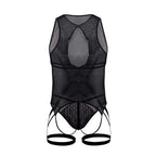 CandyMan Open Rear Mesh Bodysuit - Black