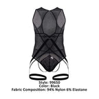 CandyMan Open Rear Mesh Bodysuit - Black