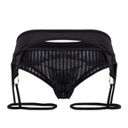 CandyMan Microfiber Garter Thongs - Black