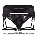 CandyMan Microfiber Garter Thongs - Black