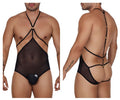 CandyMan Modern Cut Tulle Bodysuit - Black
