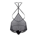 CandyMan Modern Cut Tulle Bodysuit - Black