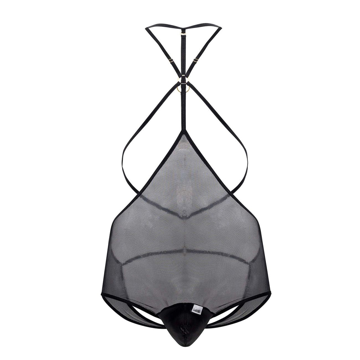 CandyMan Modern Cut Tulle Bodysuit - Black