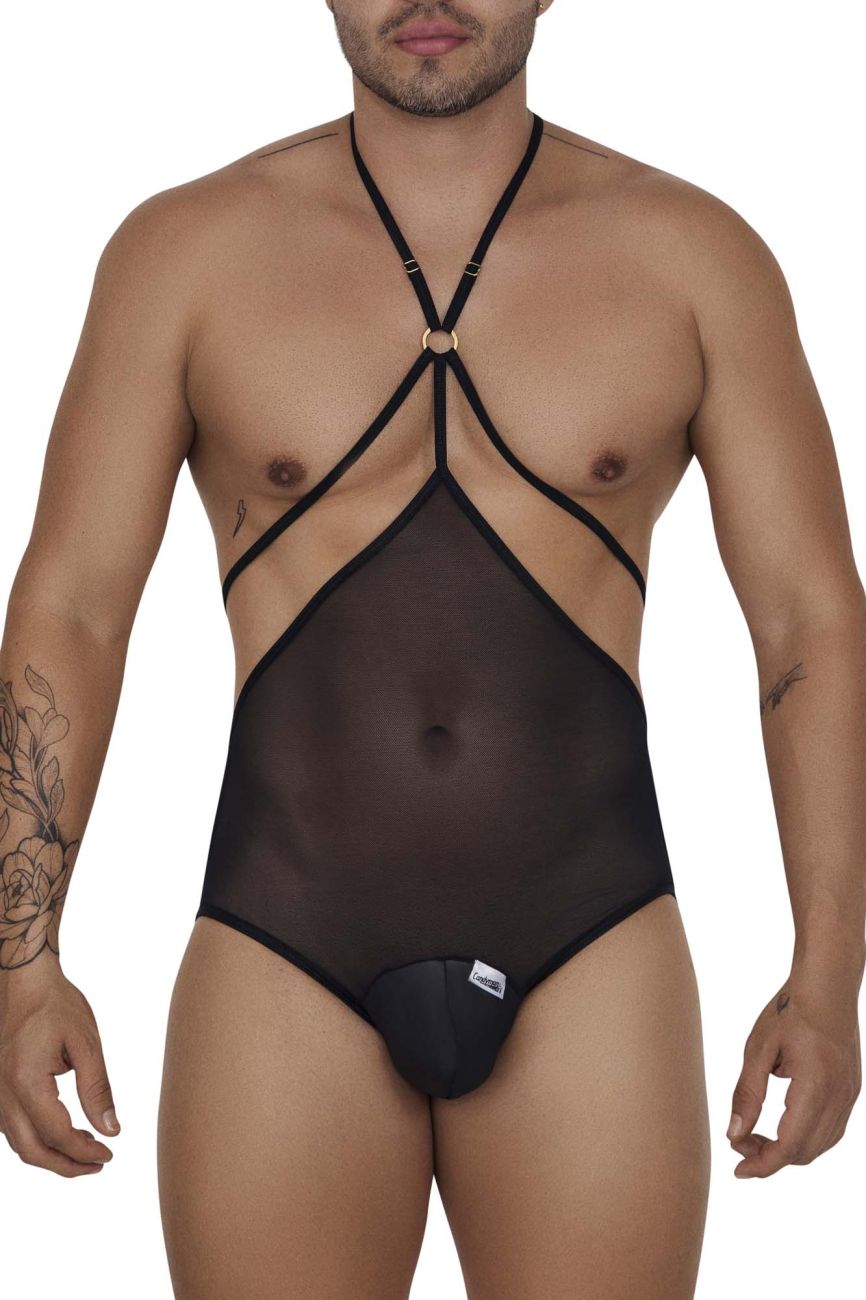 CandyMan Modern Cut Tulle Bodysuit - Black
