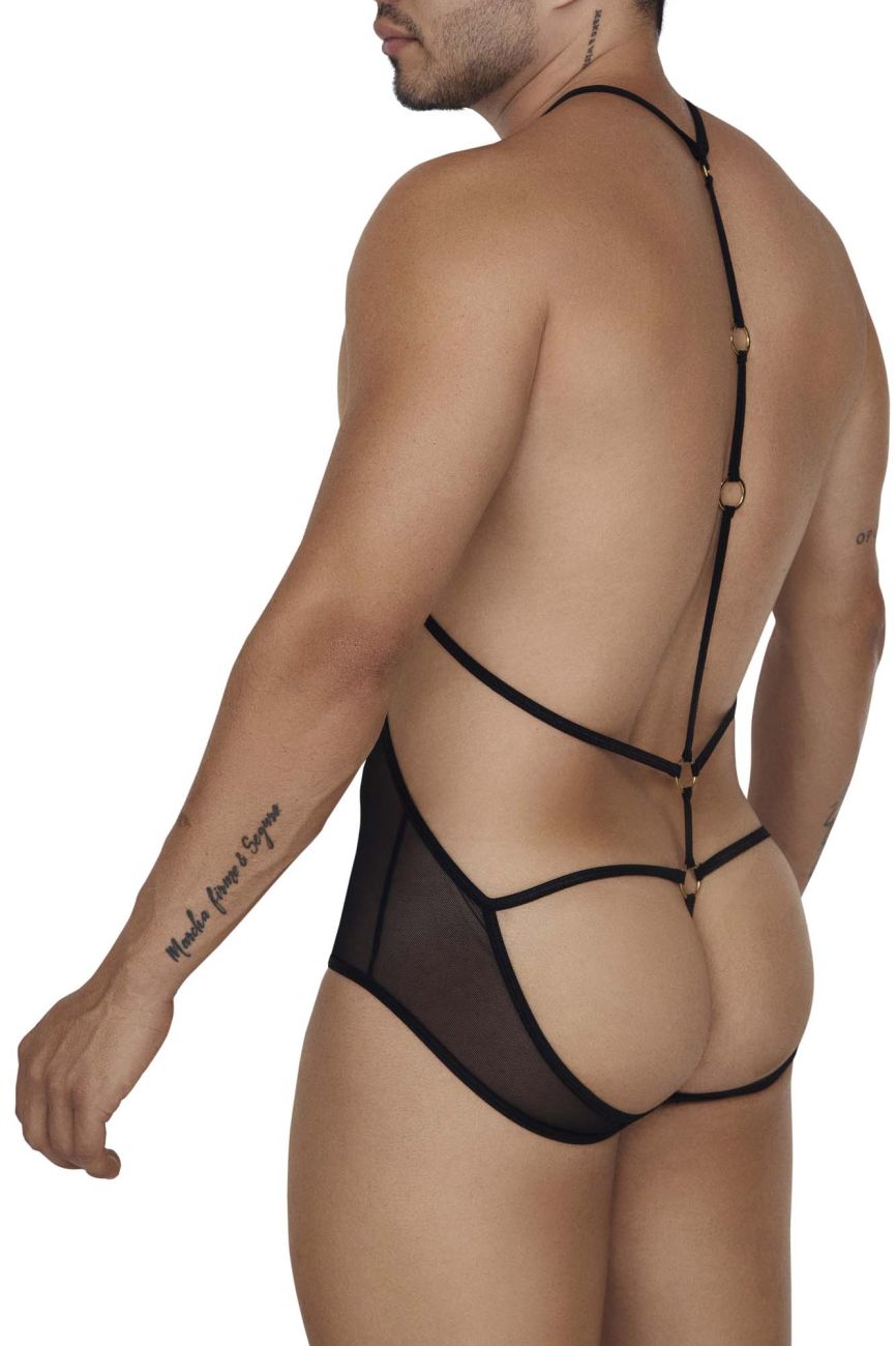 CandyMan Modern Cut Tulle Bodysuit - Black