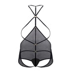 CandyMan Modern Cut Tulle Bodysuit - Black