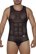 CandyMan Round Neck Tulle Bodysuit - Black