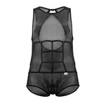 CandyMan Round Neck Tulle Bodysuit - Black