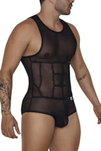 CandyMan Round Neck Tulle Bodysuit - Black