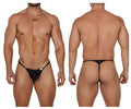 CandyMan Naked Back Lace Thongs - Black