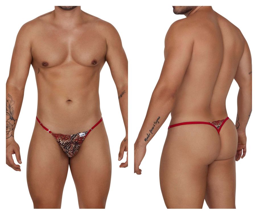 CandyMan Lace Thongs - Red-Print