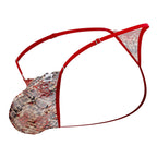 CandyMan Lace Thongs - Red-Print