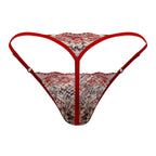 CandyMan Naked Back Lace Thongs - Red