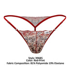 CandyMan Naked Back Lace Thongs - Red