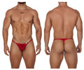 CandyMan Naked Back Lace Thongs - Red