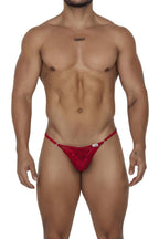CandyMan Naked Back Lace Thongs - Red