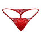 CandyMan Naked Back Lace Thongs - Red