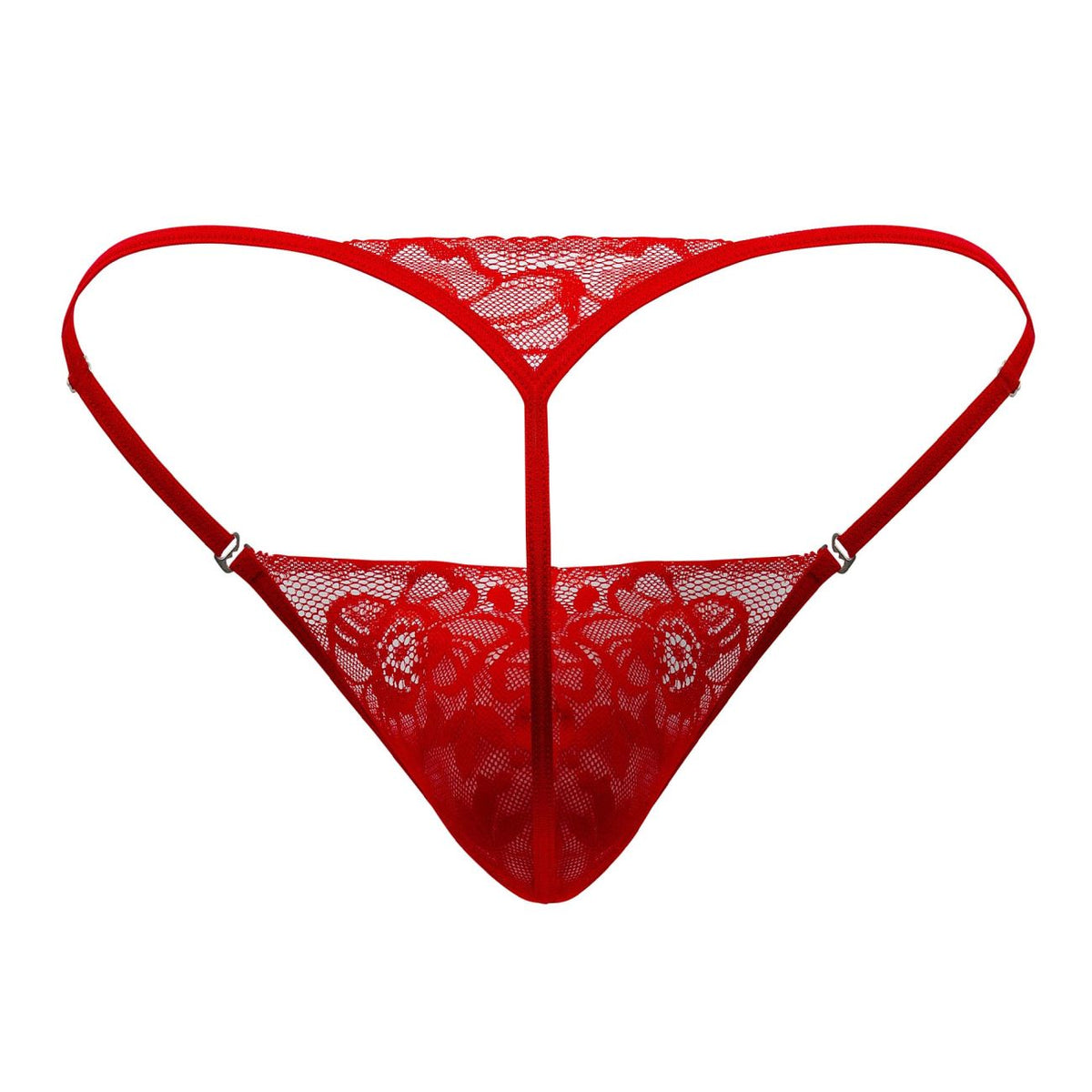 CandyMan Naked Back Lace Thongs - Red