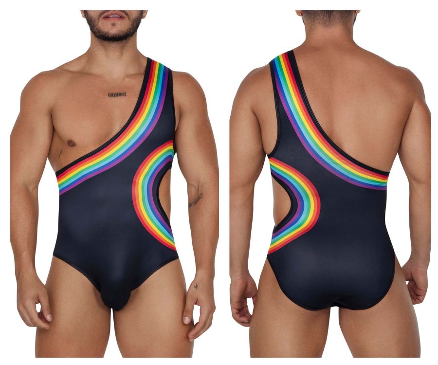 CandyMan Rainbow Bodysuit - Black