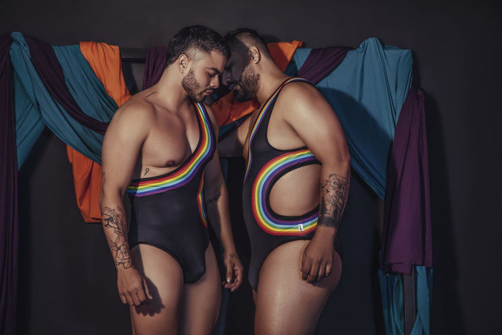CandyMan Rainbow Bodysuit - Black