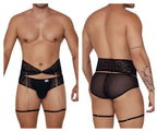 CandyMan Garter Briefs Two Piece Set - Black