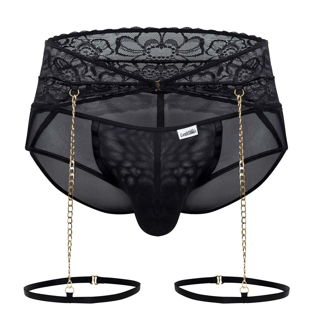 CandyMan Garter Briefs Two Piece Set - Black