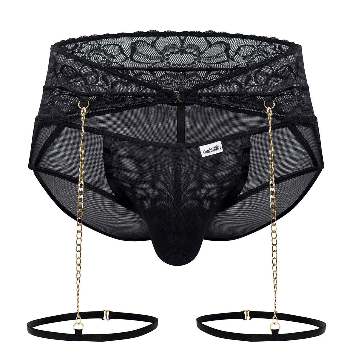 CandyMan Garter Briefs Two Piece Set - Black