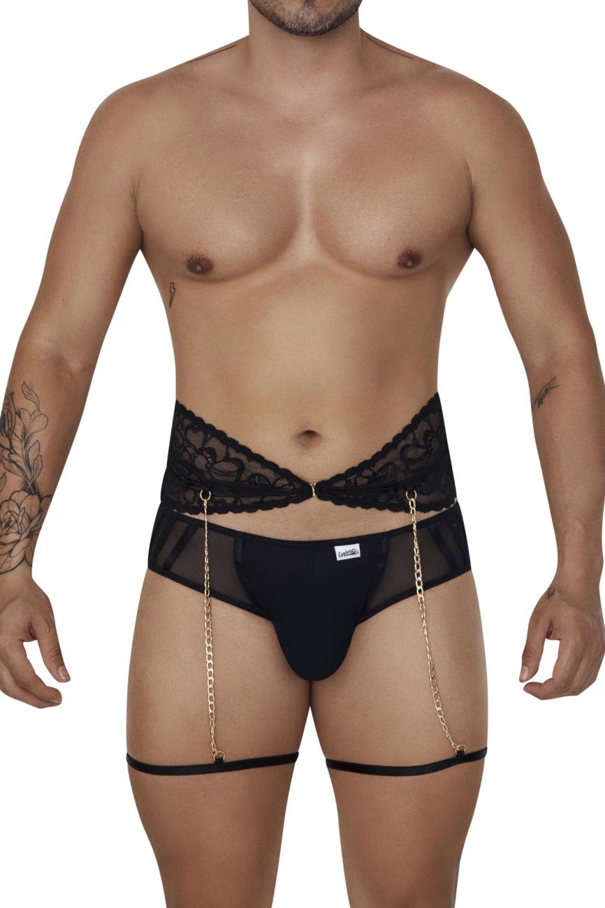 CandyMan Garter Briefs Two Piece Set - Black